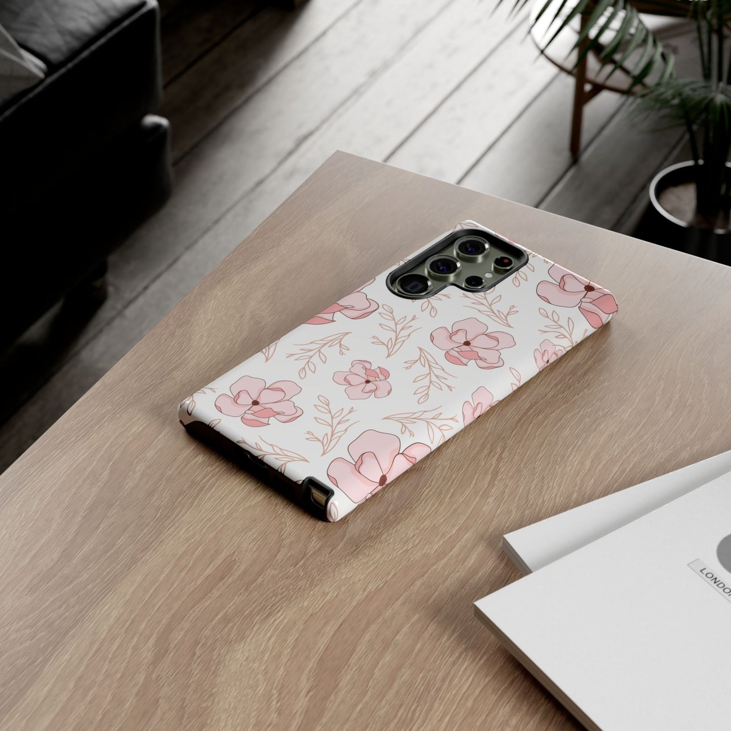 Pink Magnolia Bloom Tough Phone Case for Samsung Smartphone