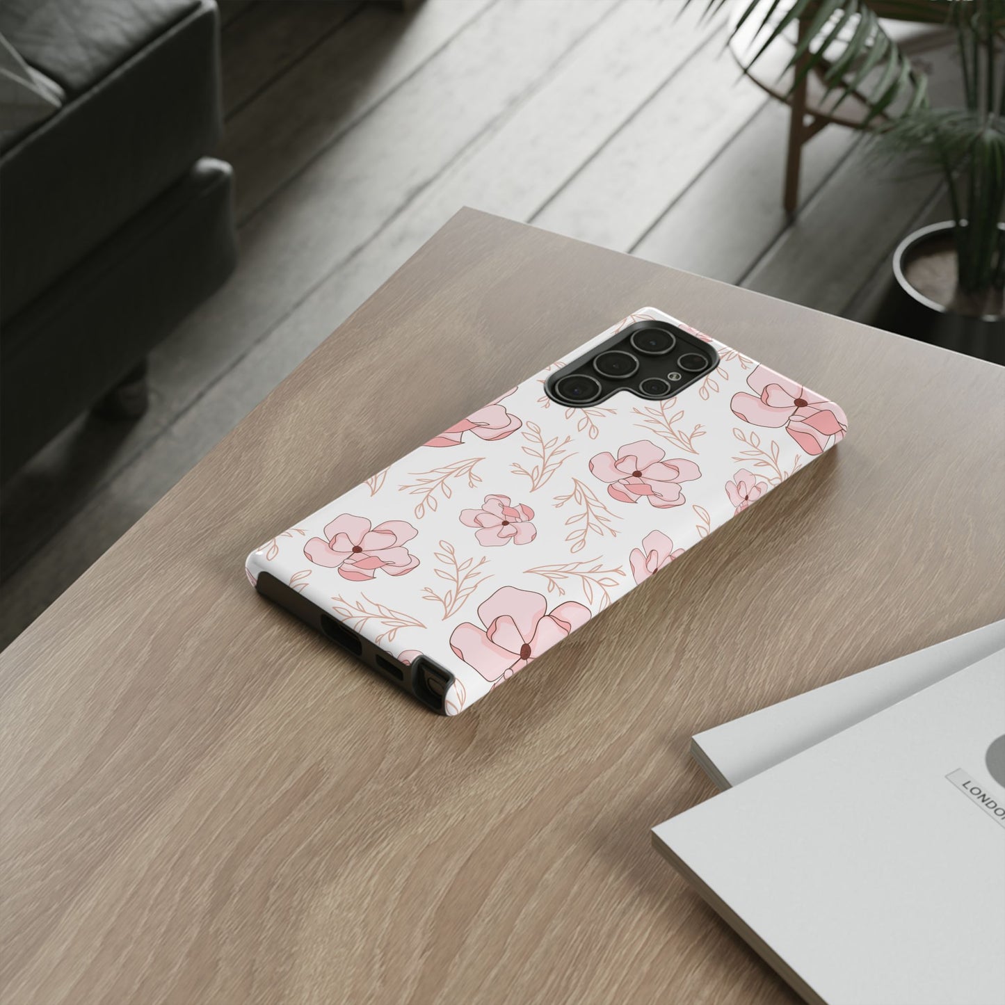 Pink Magnolia Bloom Tough Phone Case for Samsung Smartphone