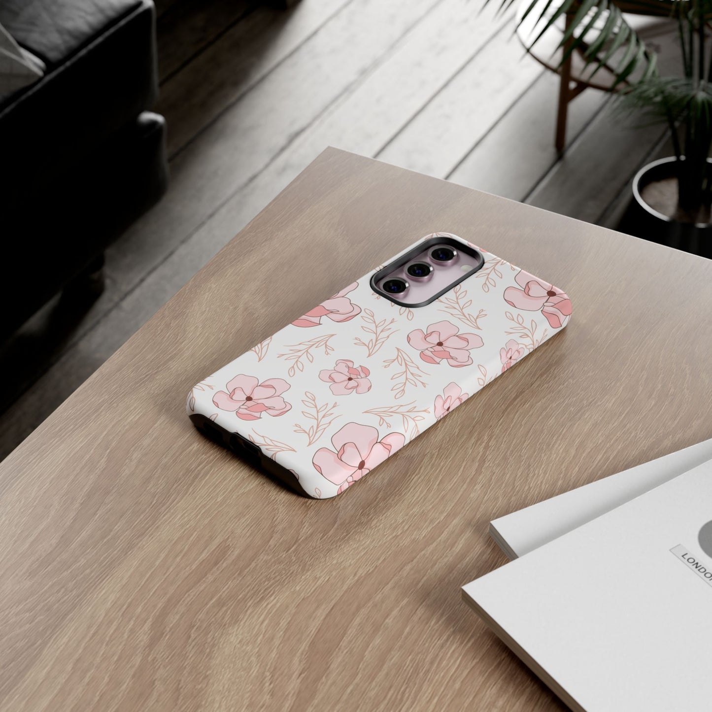 Pink Magnolia Bloom Tough Phone Case for Samsung Smartphone