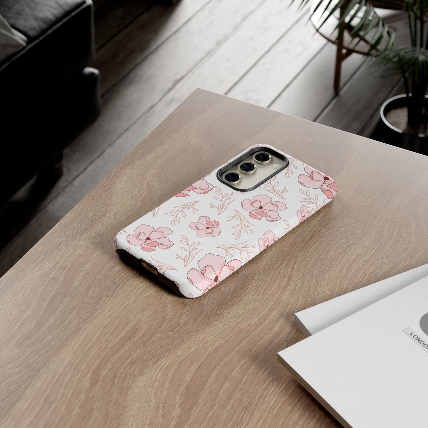 Pink Magnolia Bloom Tough Phone Case for Samsung Smartphone