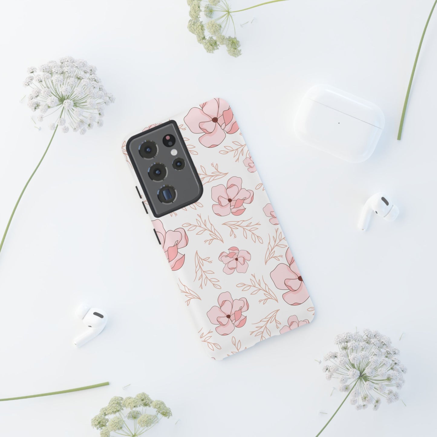 Pink Magnolia Bloom Tough Phone Case for Samsung Smartphone