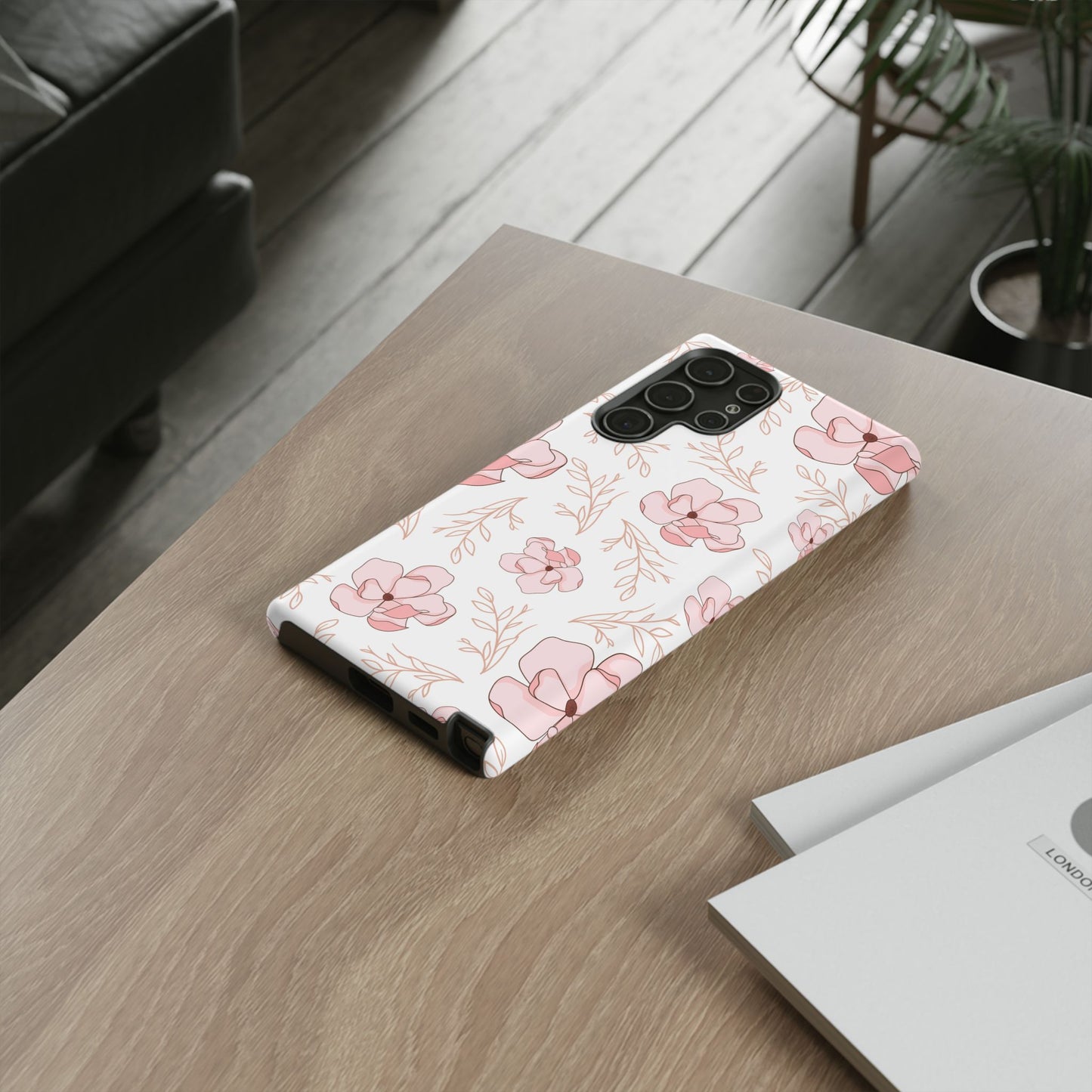 Pink Magnolia Bloom Tough Phone Case for Samsung Smartphone