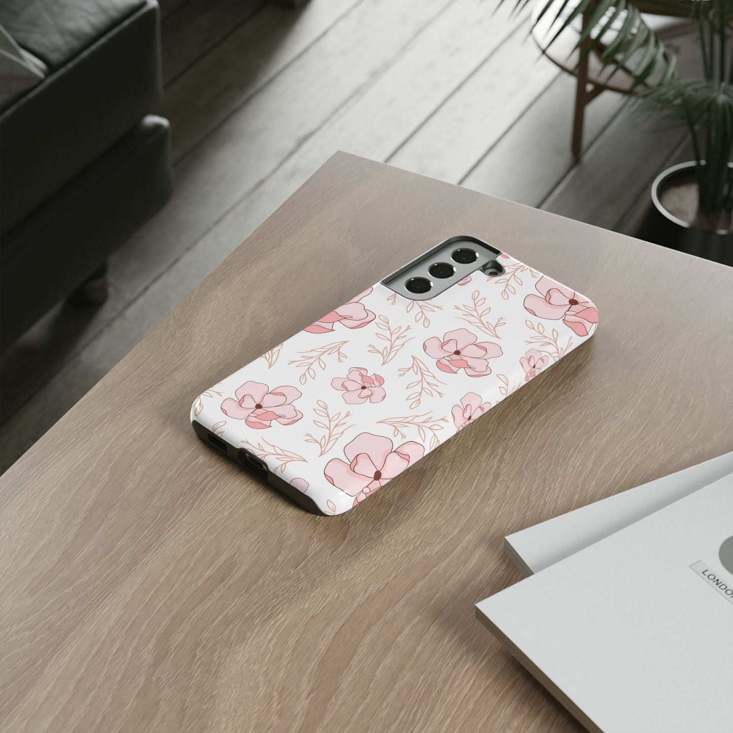Pink Magnolia Bloom Tough Phone Case for Samsung Smartphone