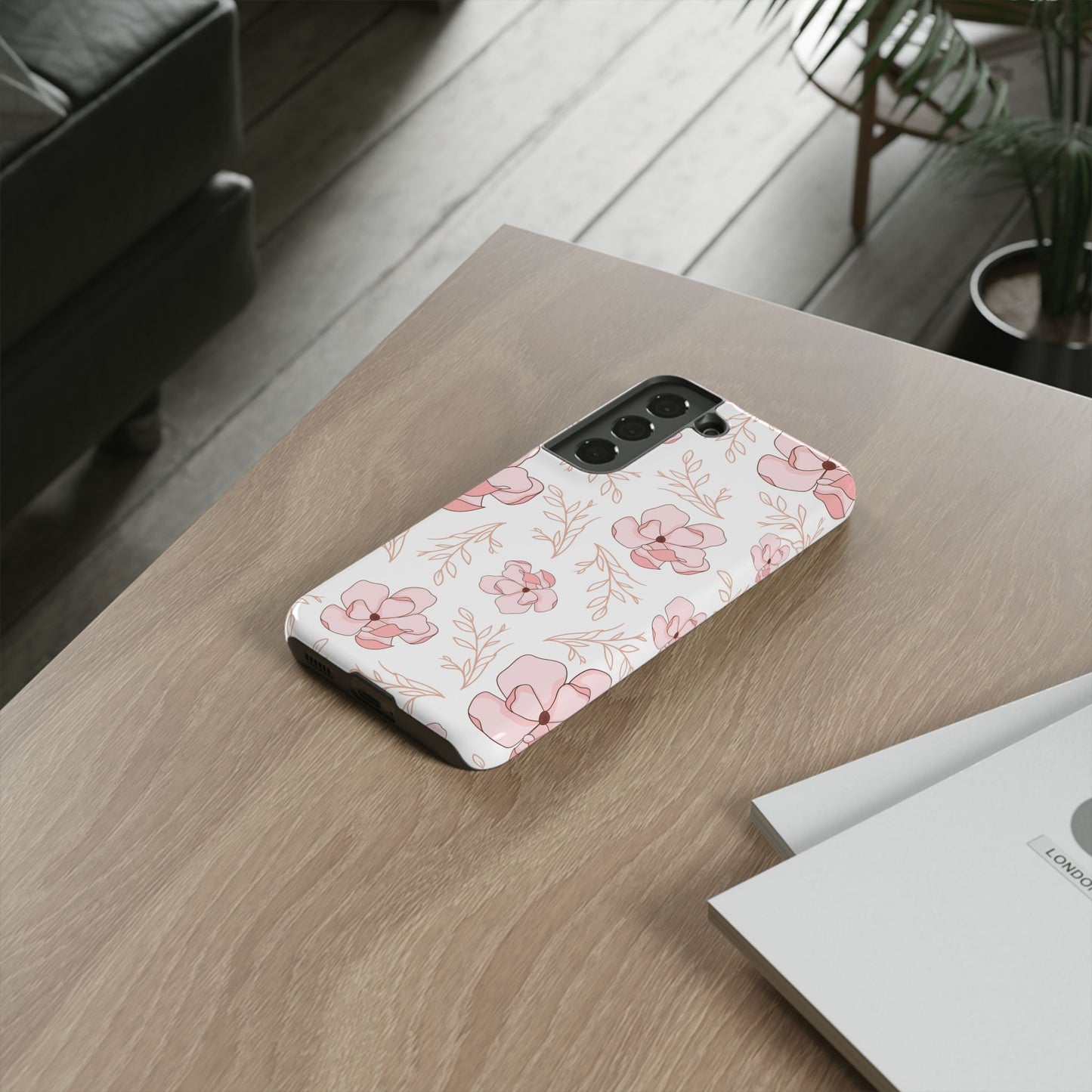 Pink Magnolia Bloom Tough Phone Case for Samsung Smartphone