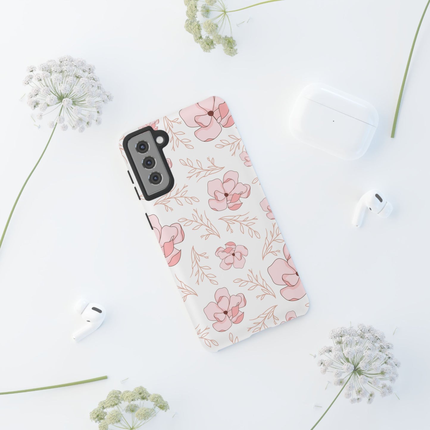 Pink Magnolia Bloom Tough Phone Case for Samsung Smartphone