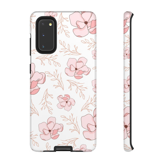 Pink Magnolia Bloom Tough Phone Case for Samsung Smartphone