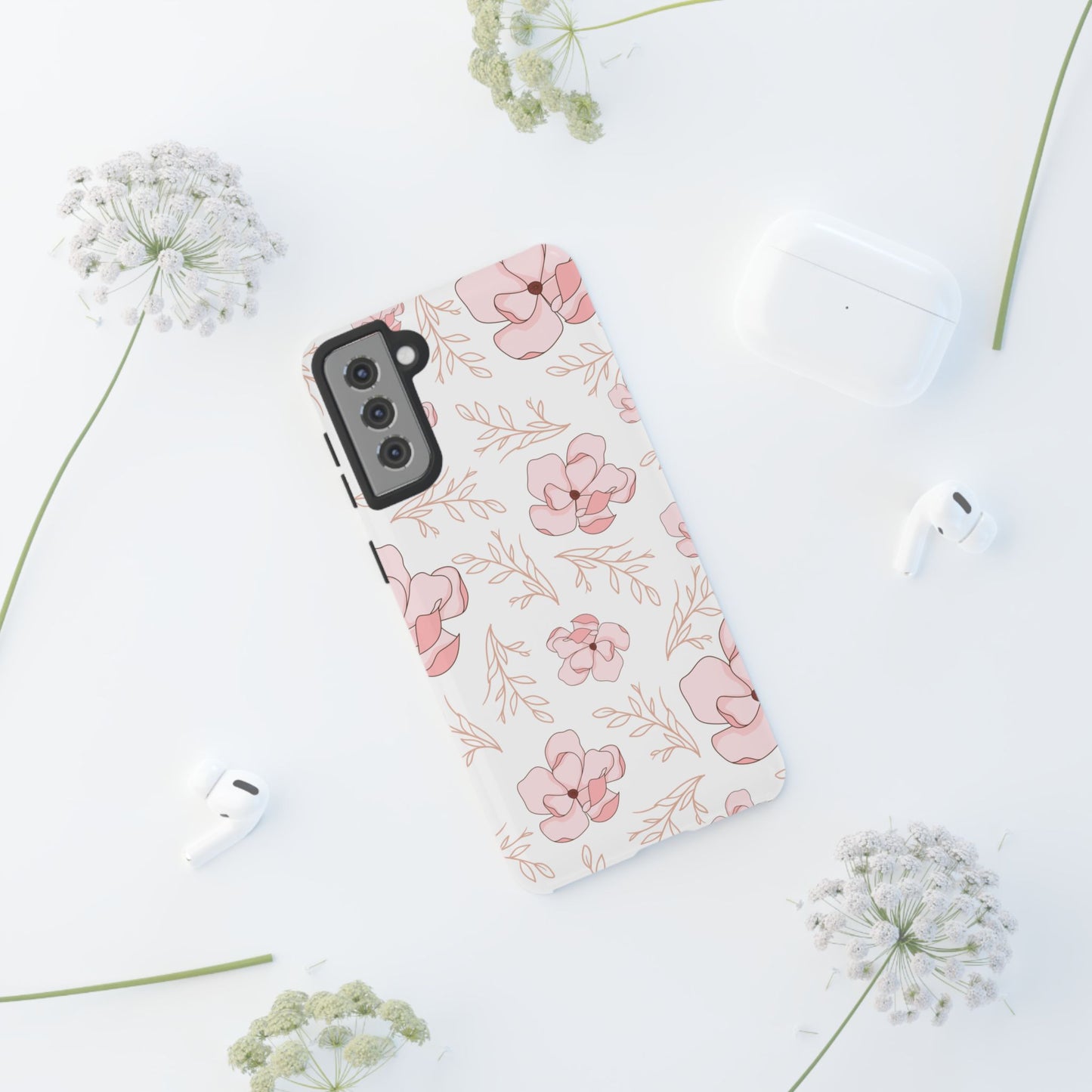 Pink Magnolia Bloom Tough Phone Case for Samsung Smartphone