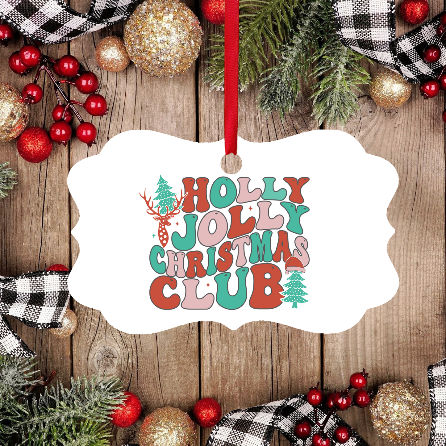 Holly Jolly Club Ornament