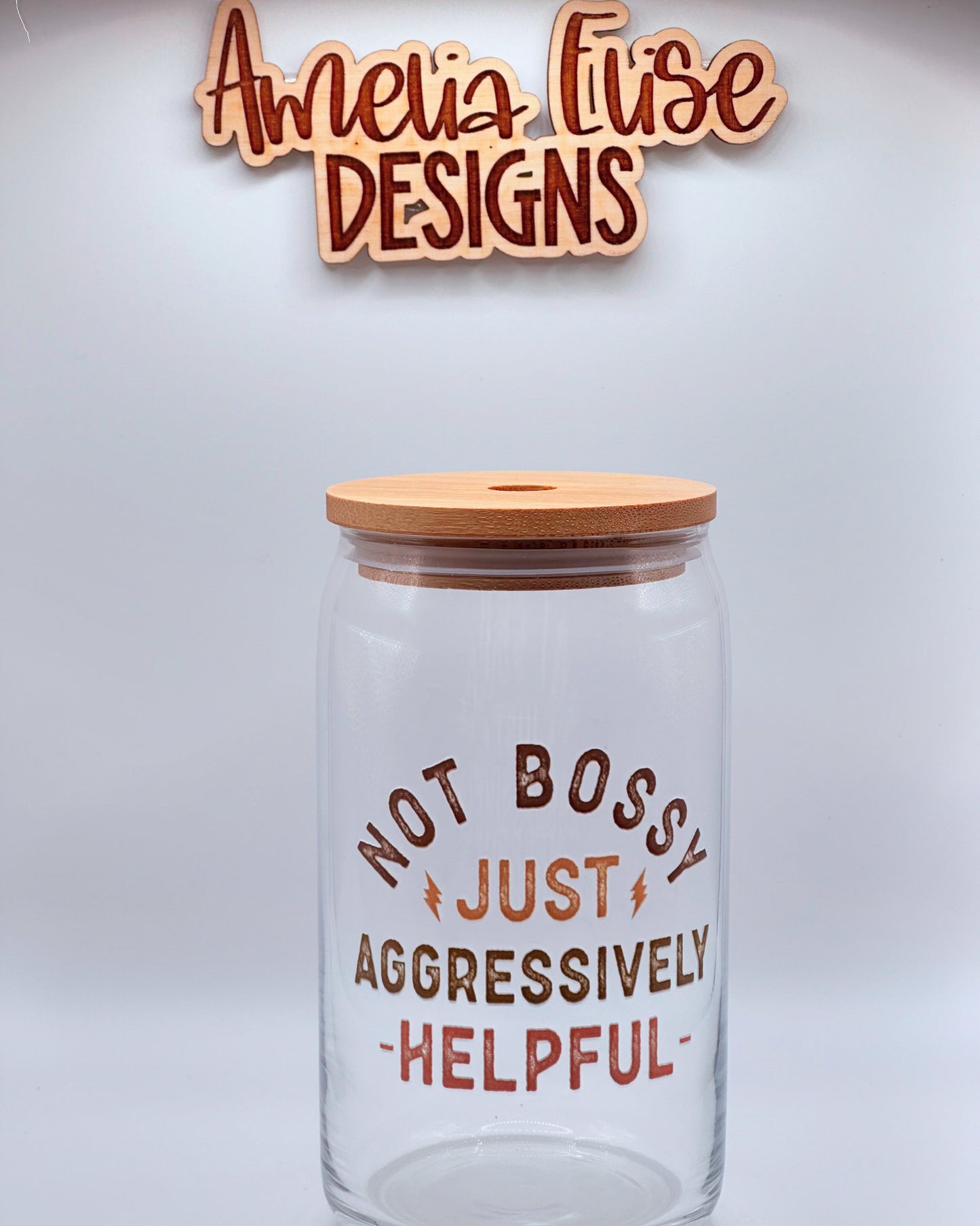 Not Bossy, Just Aggressively Helpful Libbey Glass Can