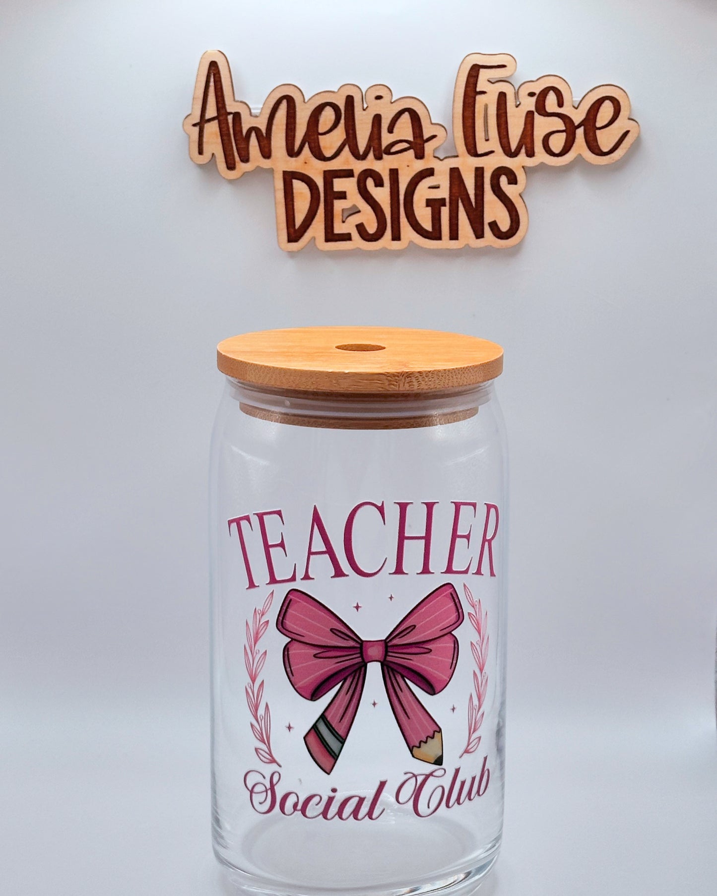 Teacher Social Club Libbey Glass Can