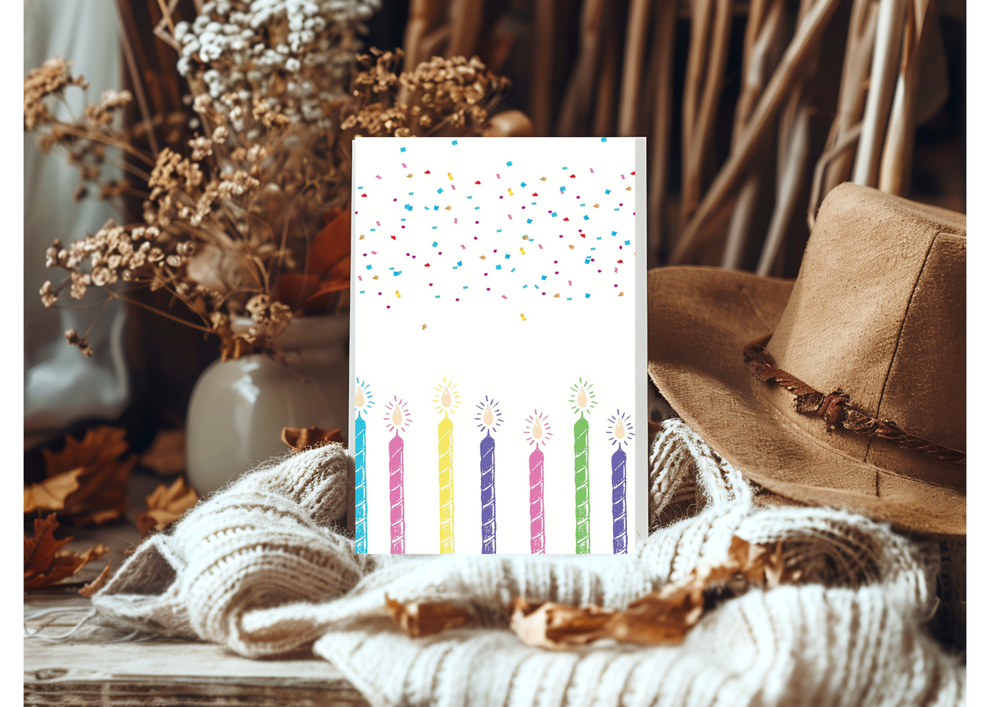 Confetti Candles Greeting Card