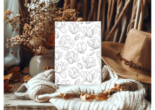 Gray Magnolias Greeting Card